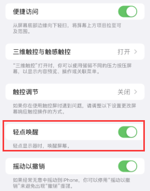 新丰苹果授权维修站分享iPhone轻点无法唤醒怎么办 